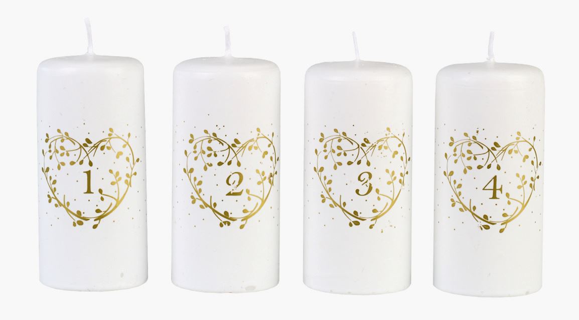 Adventslys gull - 10 cm ø4 gull - 1