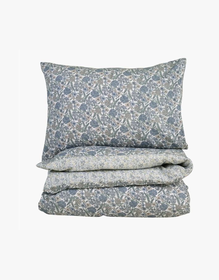 Flanell sengesett multi blå - 140x200 cm multi blå - 1