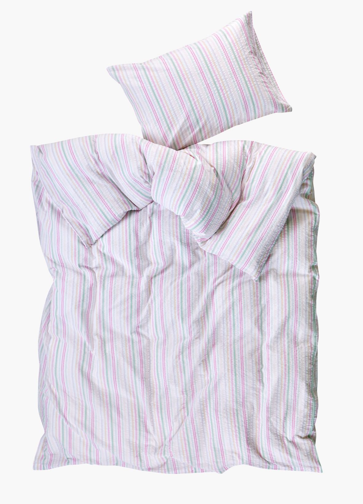 Garnfarget krepp sengesett multi - 3