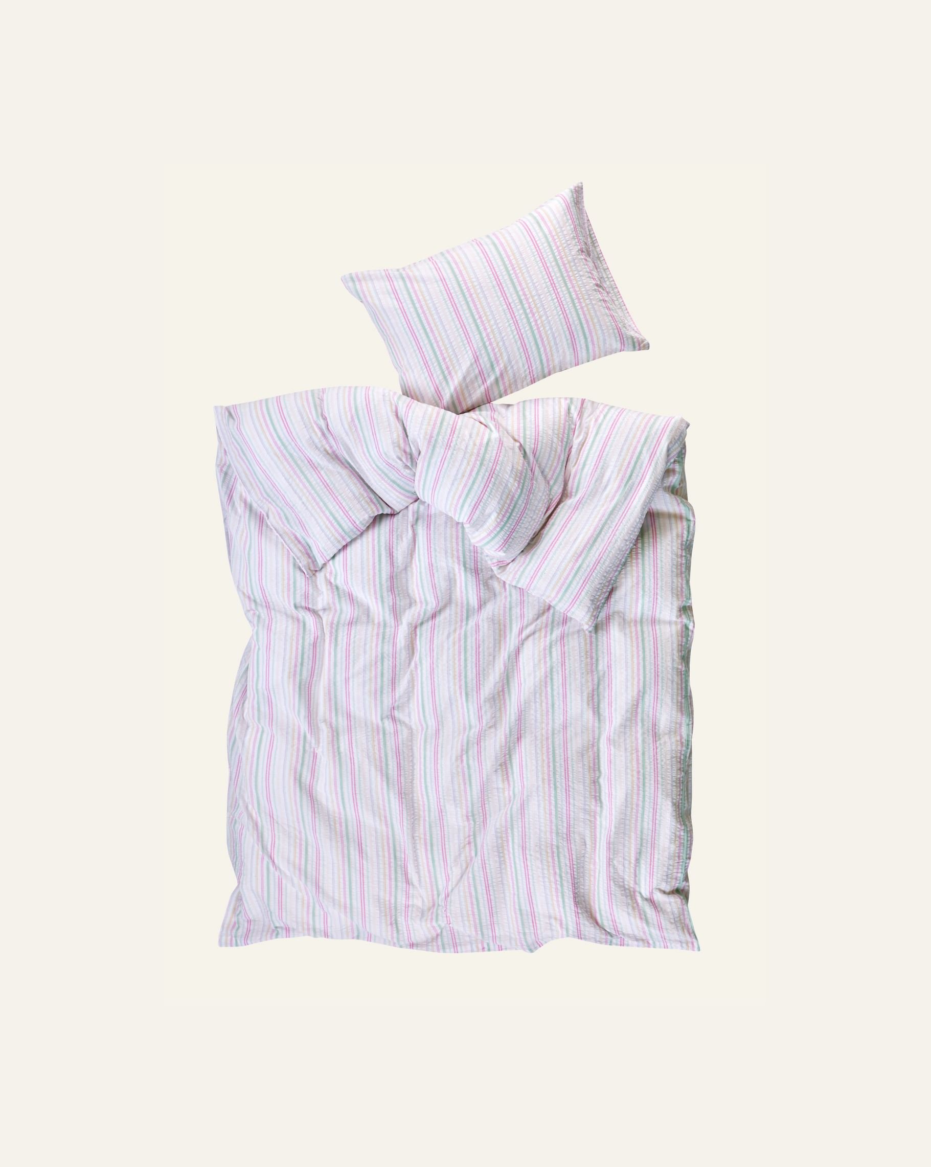 Garnfarget krepp sengesett multi - 3