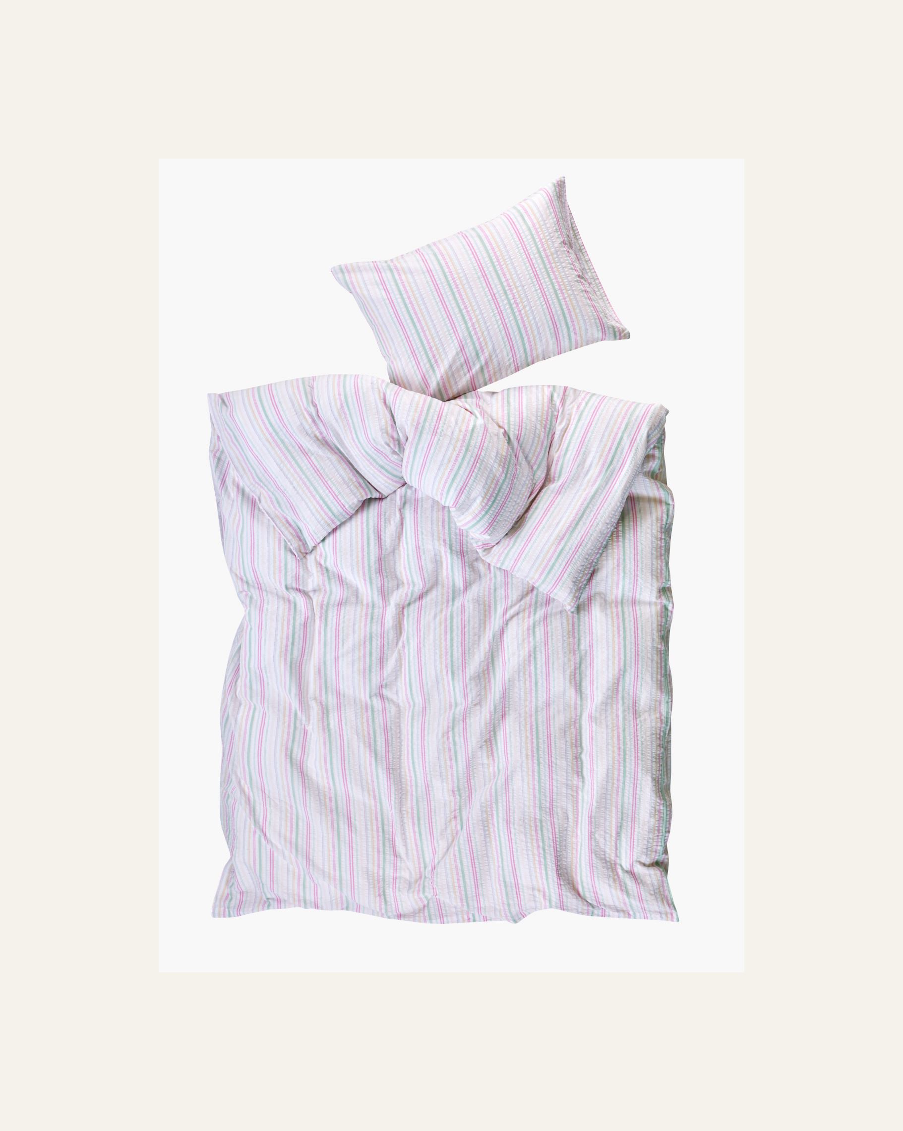 Garnfarget krepp sengesett multi - 3