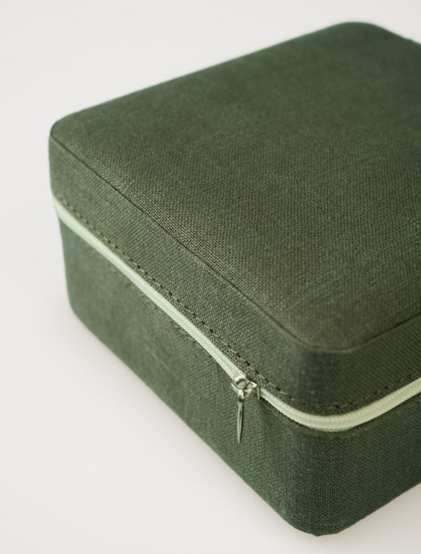 Smykkeskrin m/glidelås olivengrønn - 3