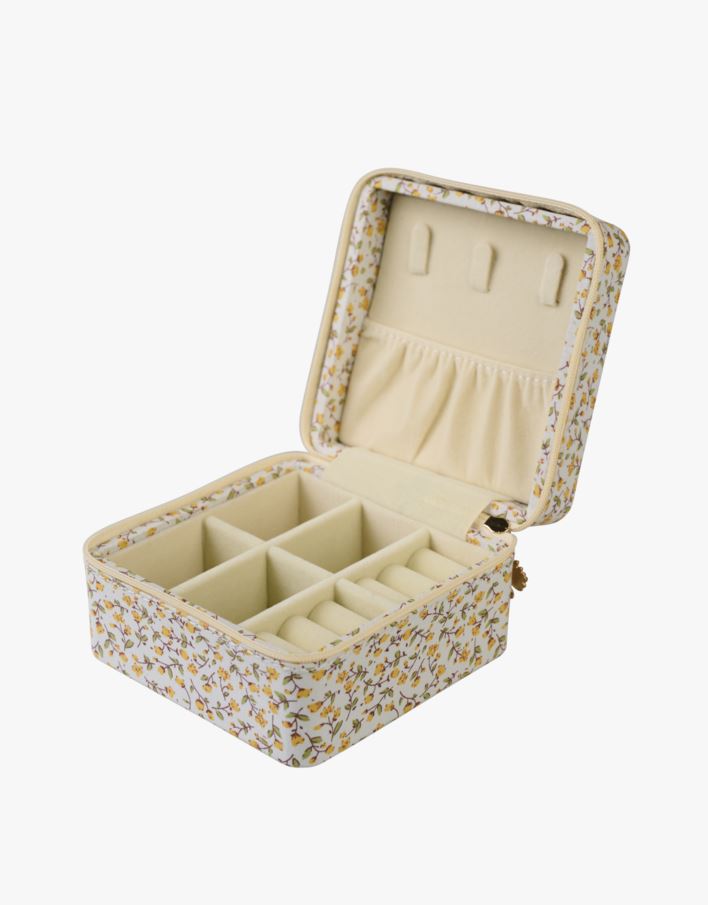 Smykkeskrin m/glidelås multi gul - 11x11 cm multi gul - 1