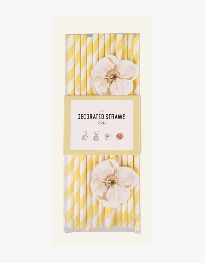 Papirsugerør 20pk multi gul - 20 pk multi gul - 1