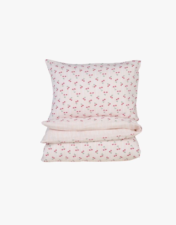 Krepp sengesett korall - 200x220 cm korall - 1