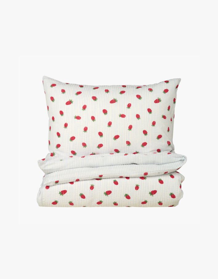 Krepp sengesett lys blå - 140x200 cm lys blå - 1