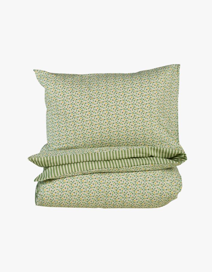 Bomull sengesett multi grønn - 140x200+50x70 cm multi grønn - 1