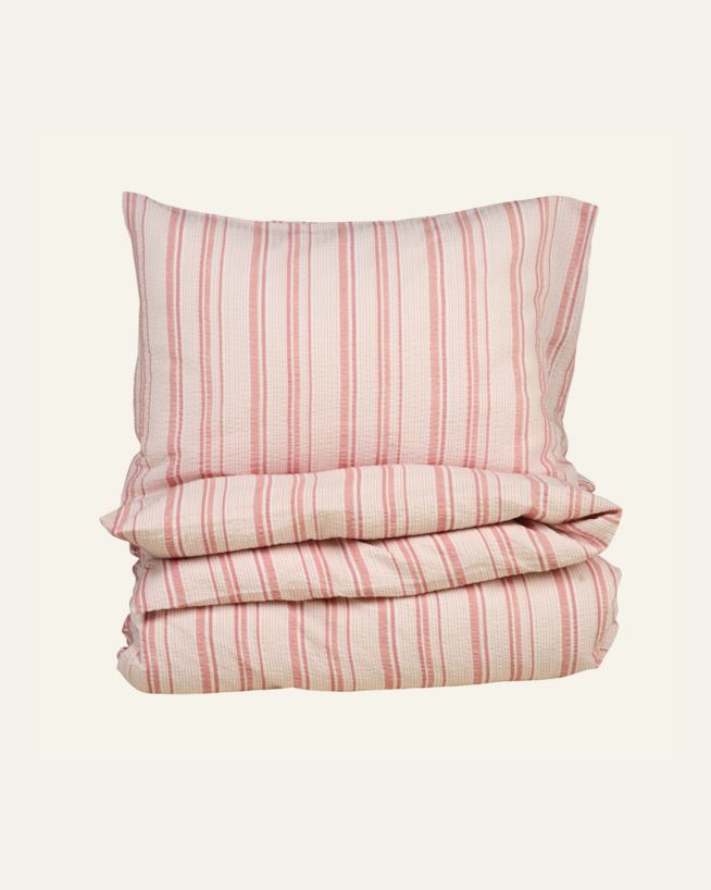 Krepp sengesett rosa - 140x200 cm/50x70 cm rosa - 1