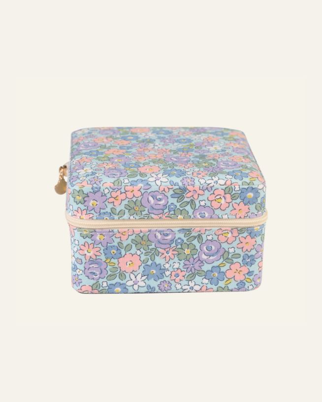 Smykkeskrin m/glidelås multi blå - 11x11 cm multi blå - 1