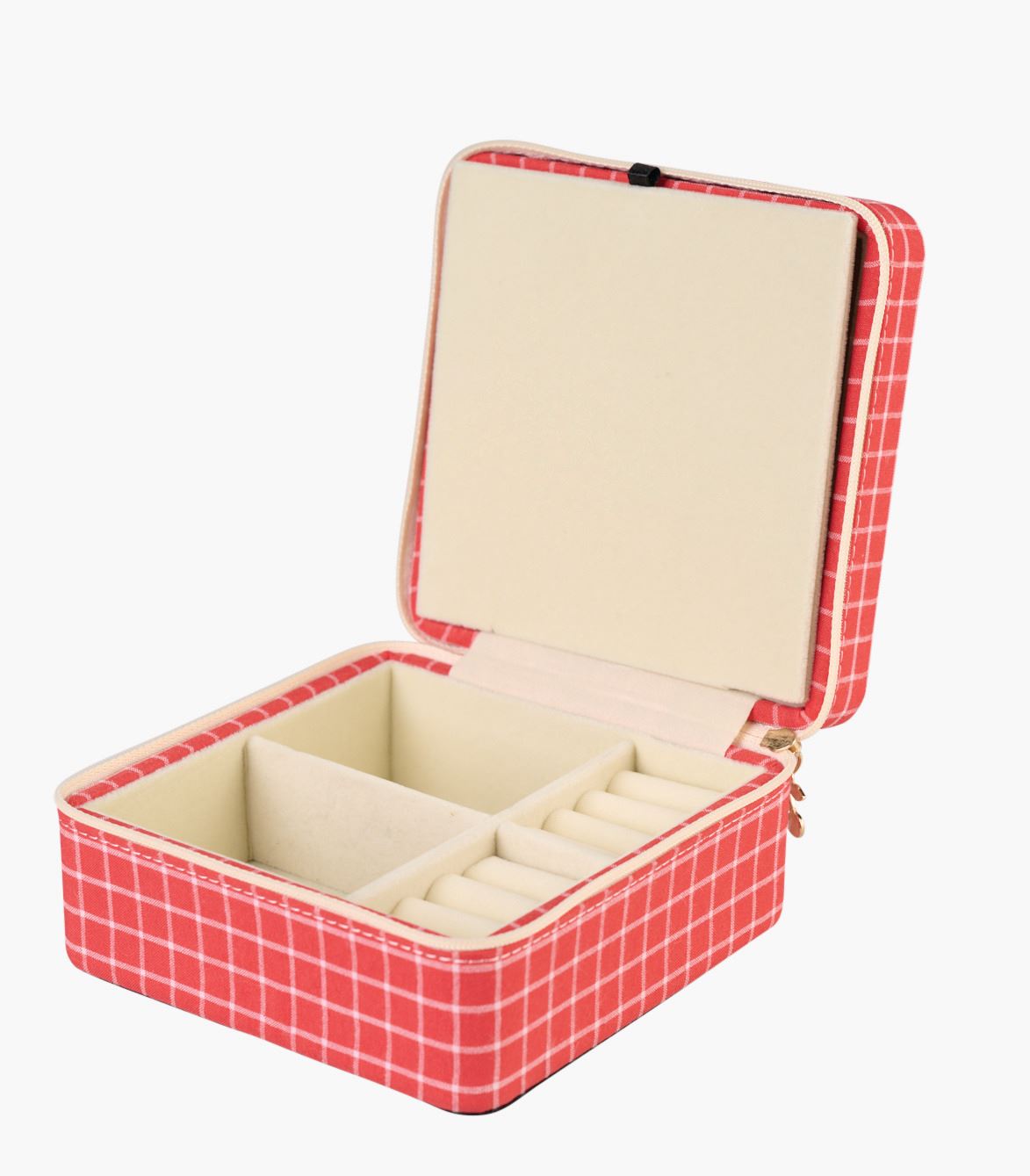 Smykkeskrin m/glidelås rød - 2