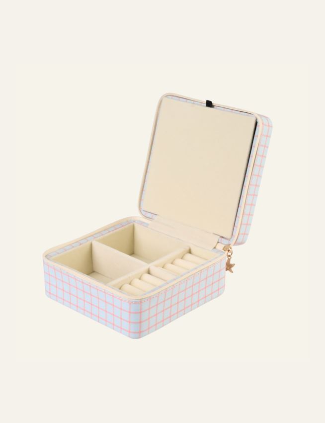 Smykkeskrin m/glidelås lys blå - 2
