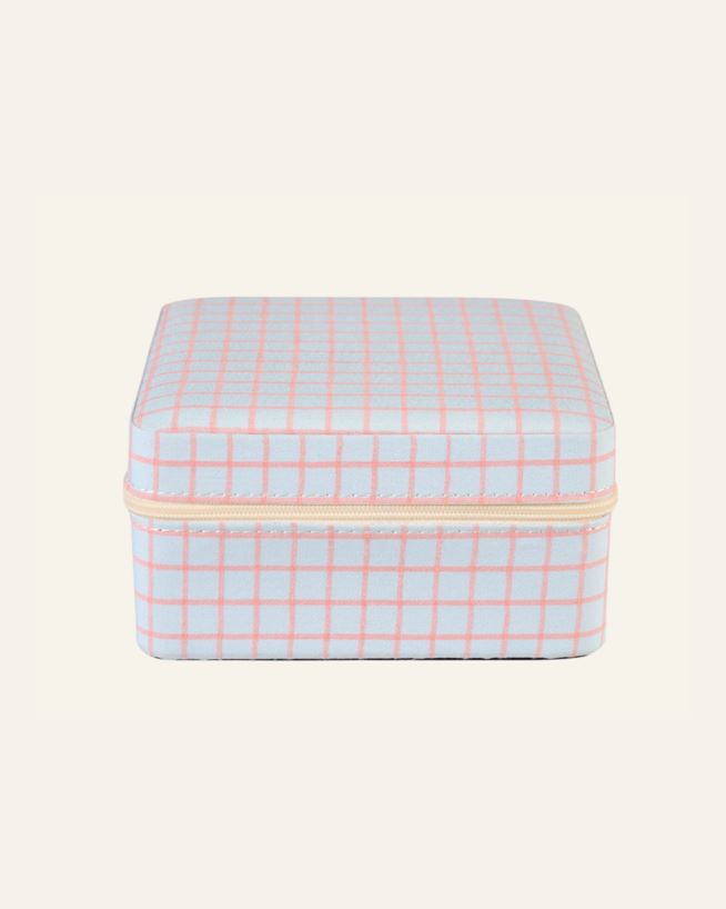 Smykkeskrin m/glidelås lys blå - 13x13 cm lys blå - 1