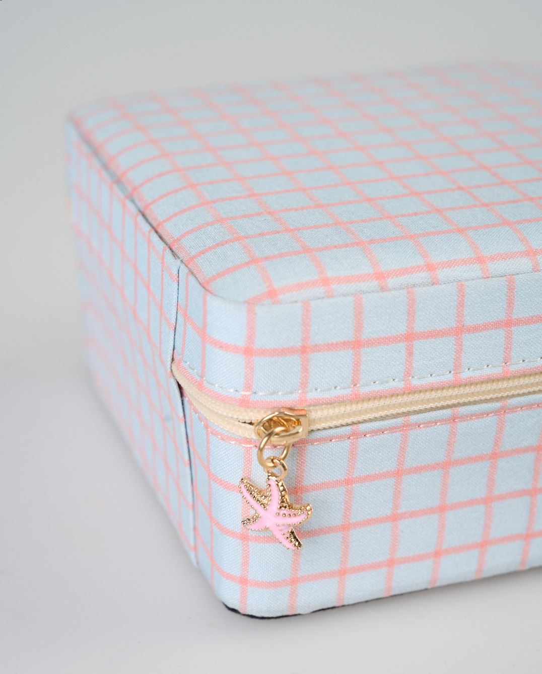 Smykkeskrin m/glidelås lys blå - 3