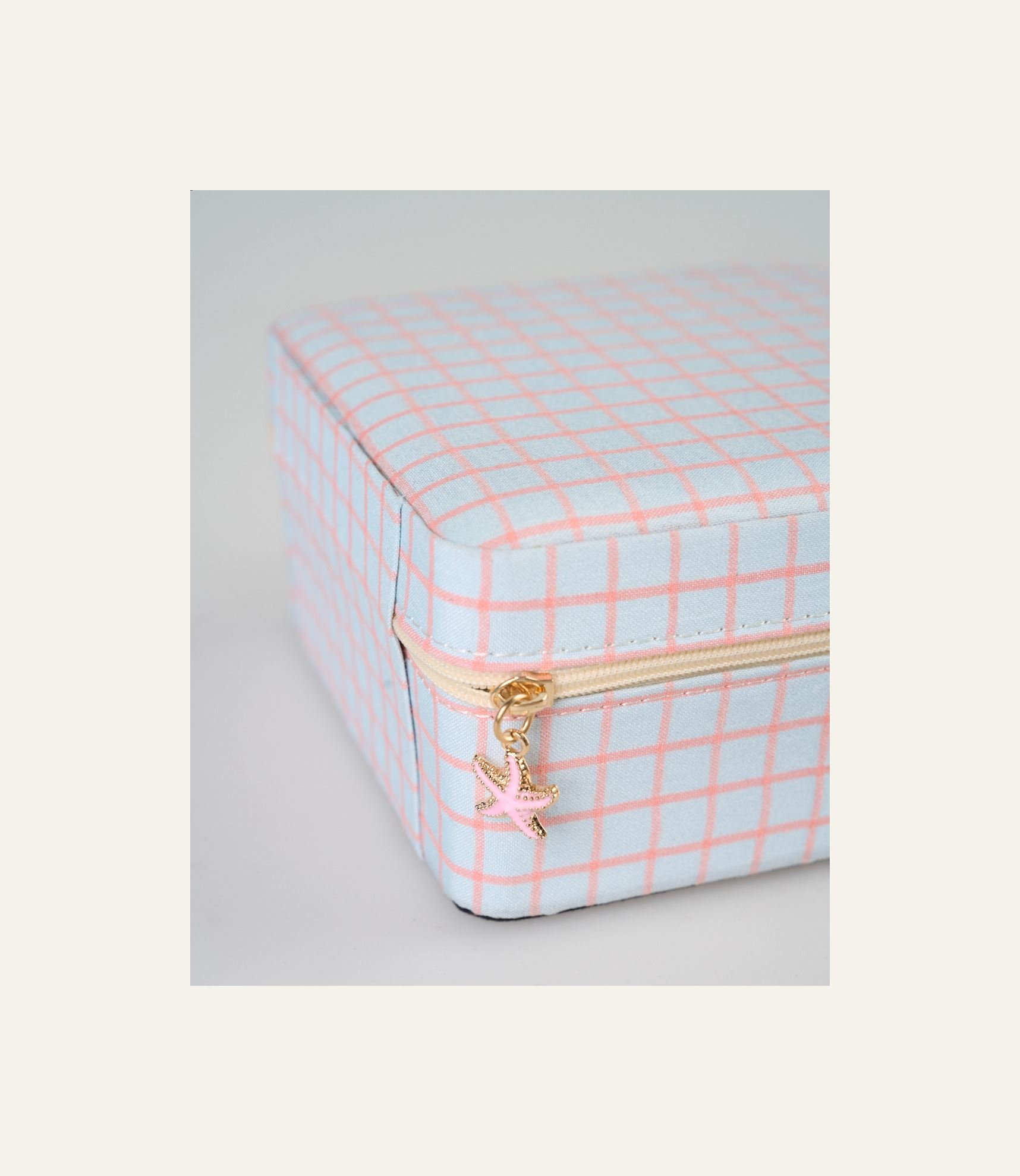 Smykkeskrin m/glidelås lys blå - 3