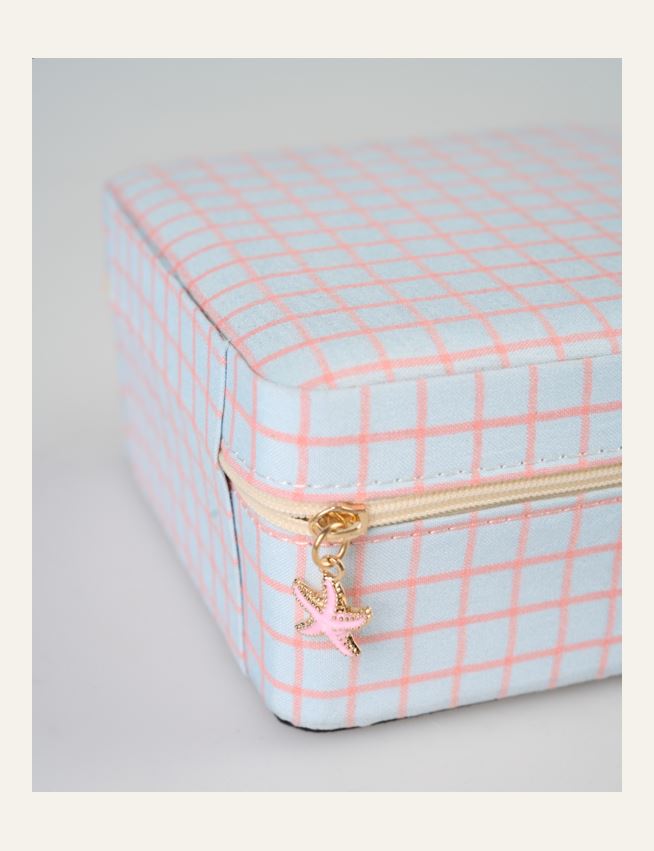 Smykkeskrin m/glidelås lys blå - 3