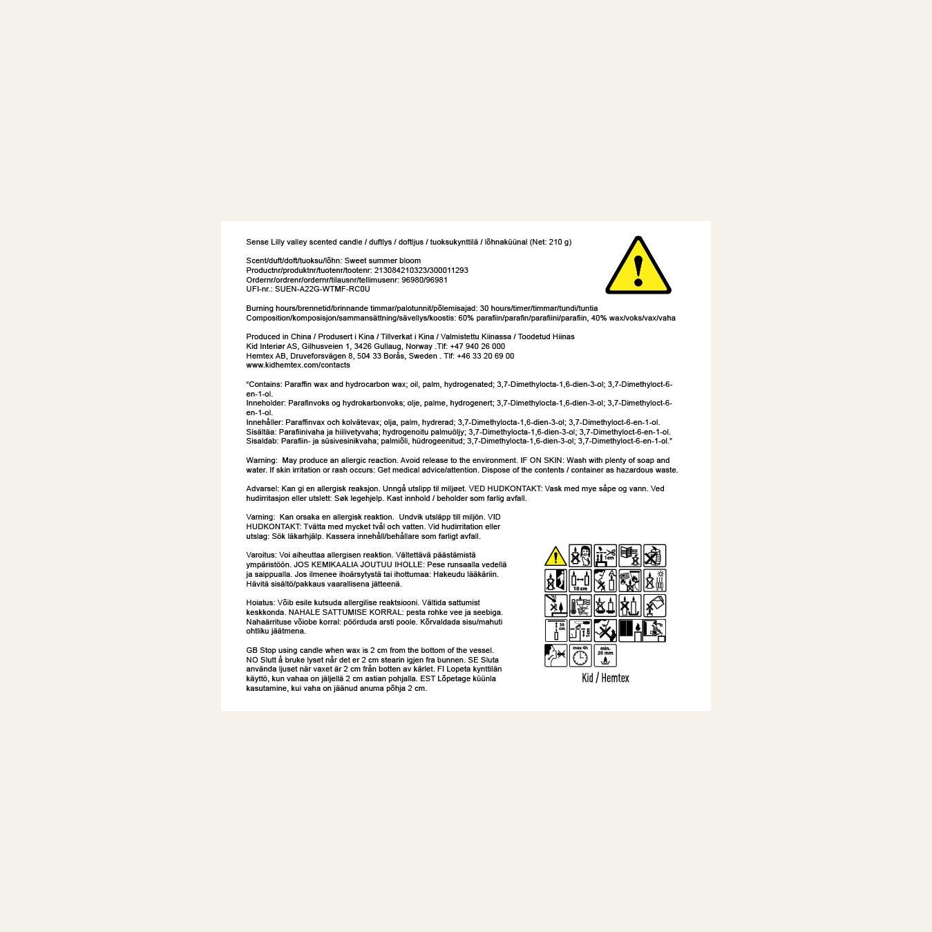 Duftlys multi beige - 4