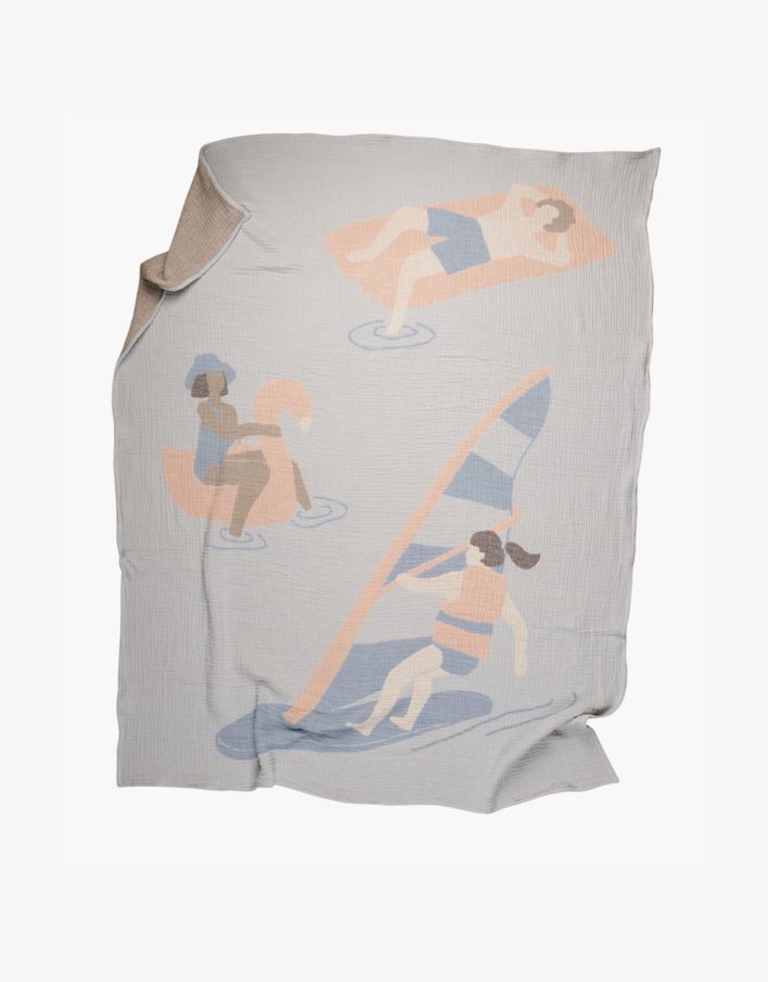 Pledd multi blå - 130x170 cm multi blå - 1