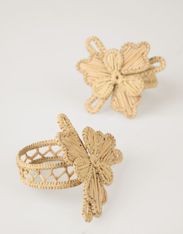 2 pk serviettringer natur - 5