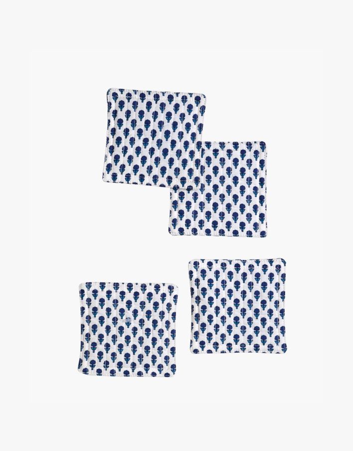 4pk drikkebrikke blå - 10x10 cm blå - 1