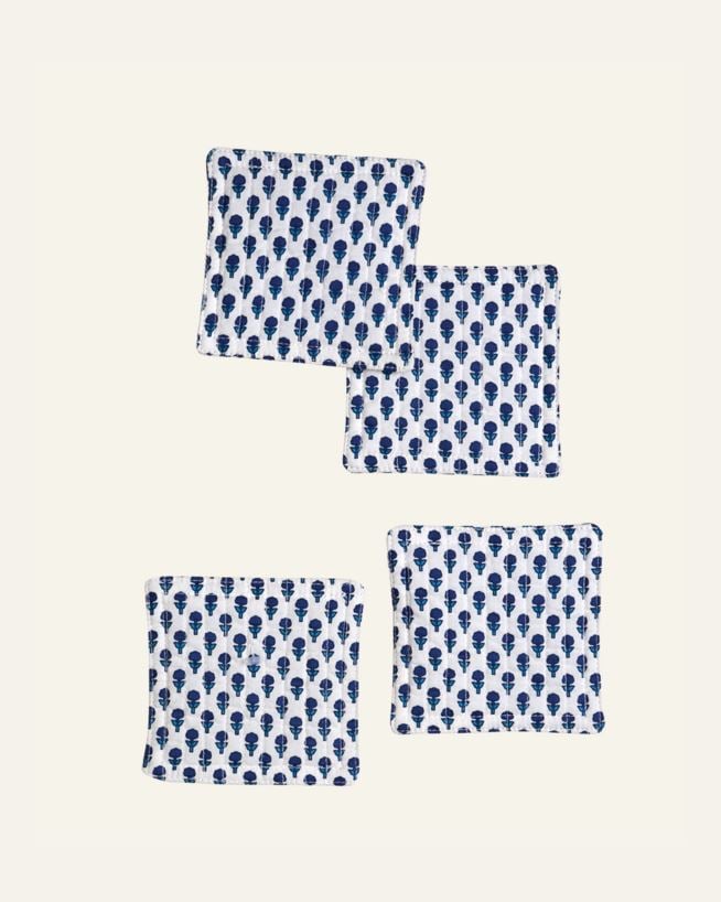 4pk drikkebrikke blå - 10x10 cm blå - 1