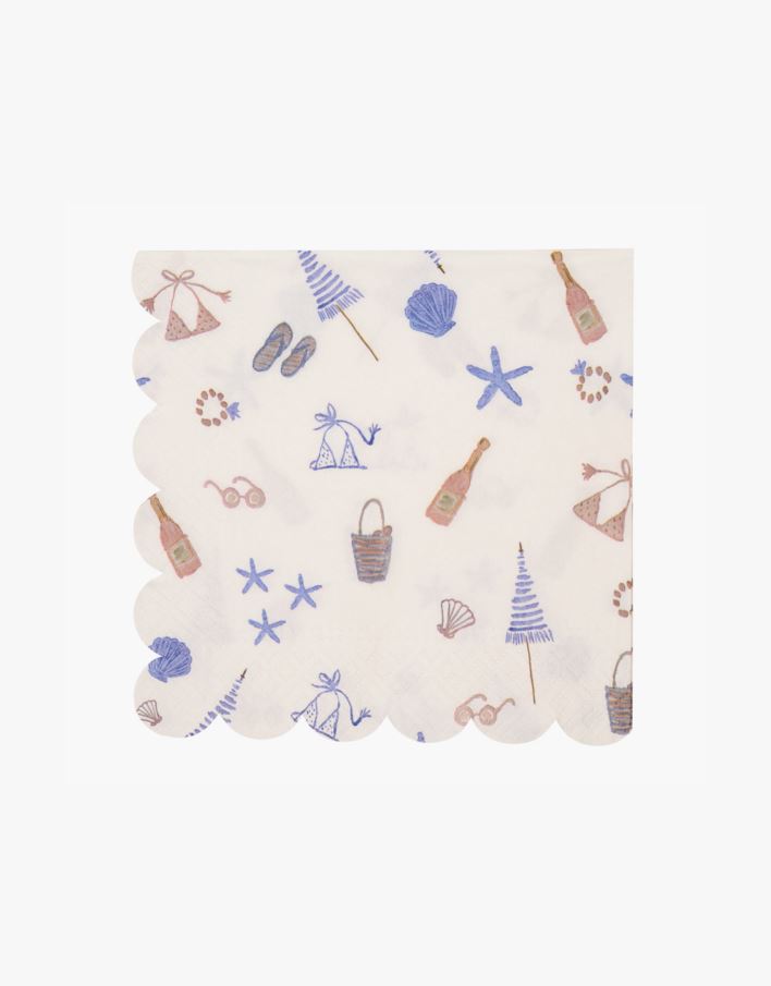 Papirservietter multi blå - 33x33 cm multi blå - 1