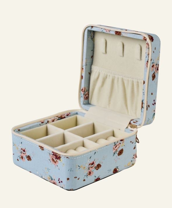 Smykkeskrin m/glidelås himmelblå - 3