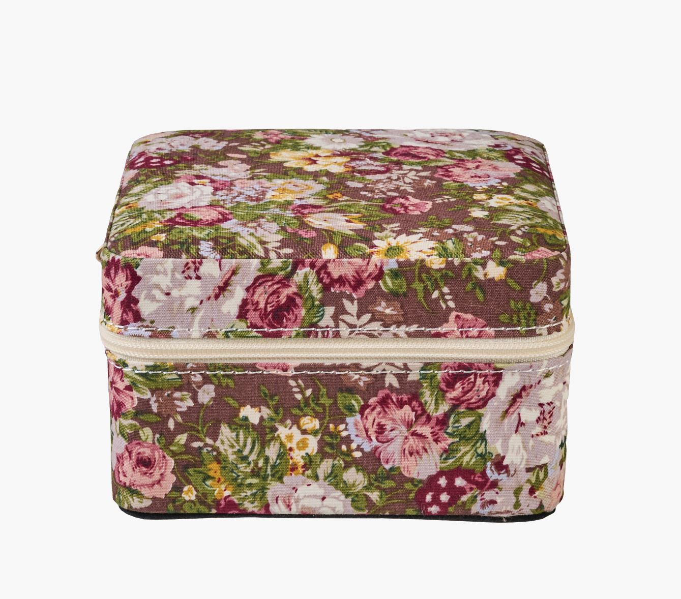 Smykkeskrin m/glidelås brun - 11x11 cm brun - 1