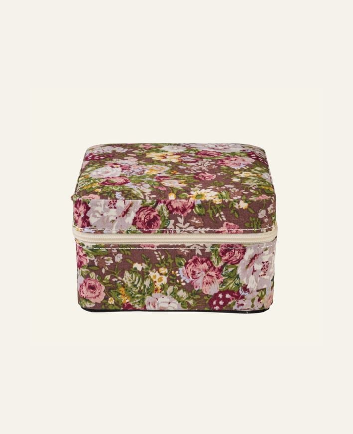 Smykkeskrin m/glidelås brun - 11x11 cm brun - 1