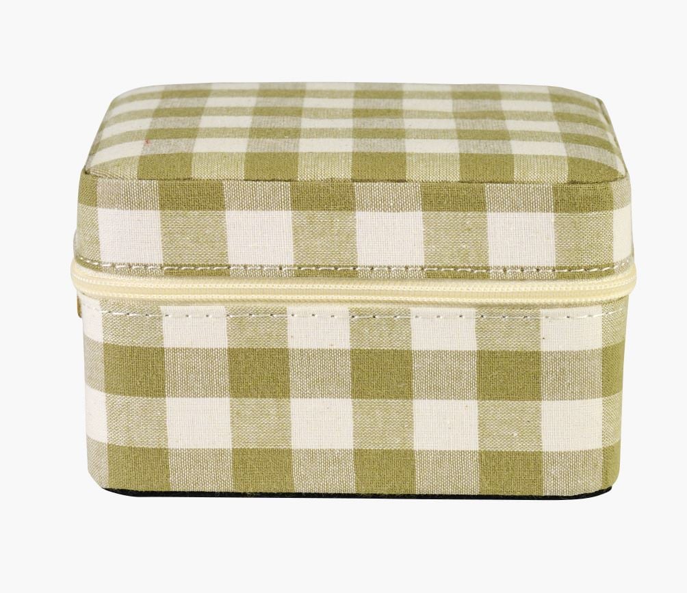 Smykkeskrin m/glidelås olivengrønn - 11x11 cm olivengrønn - 1