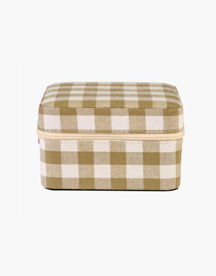 Smykkeskrin m/glidelås olivengrønn - 11x11 cm olivengrønn - 1