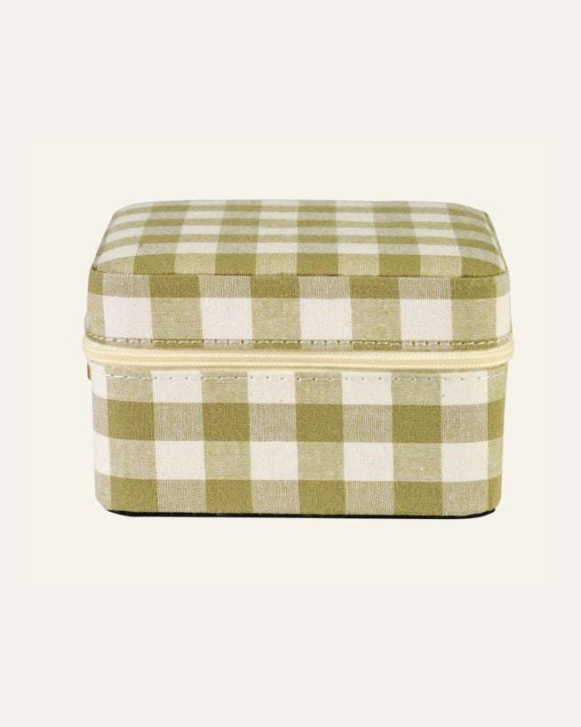 Smykkeskrin m/glidelås olivengrønn - 11x11 cm olivengrønn - 1