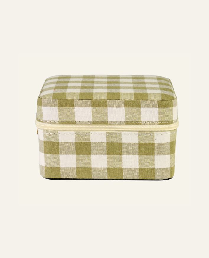 Smykkeskrin m/glidelås olivengrønn - 11x11 cm olivengrønn - 1