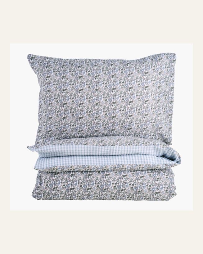 Krepp sengesett multi blå - 140x200 cm/50x70 cm multi blå - 1