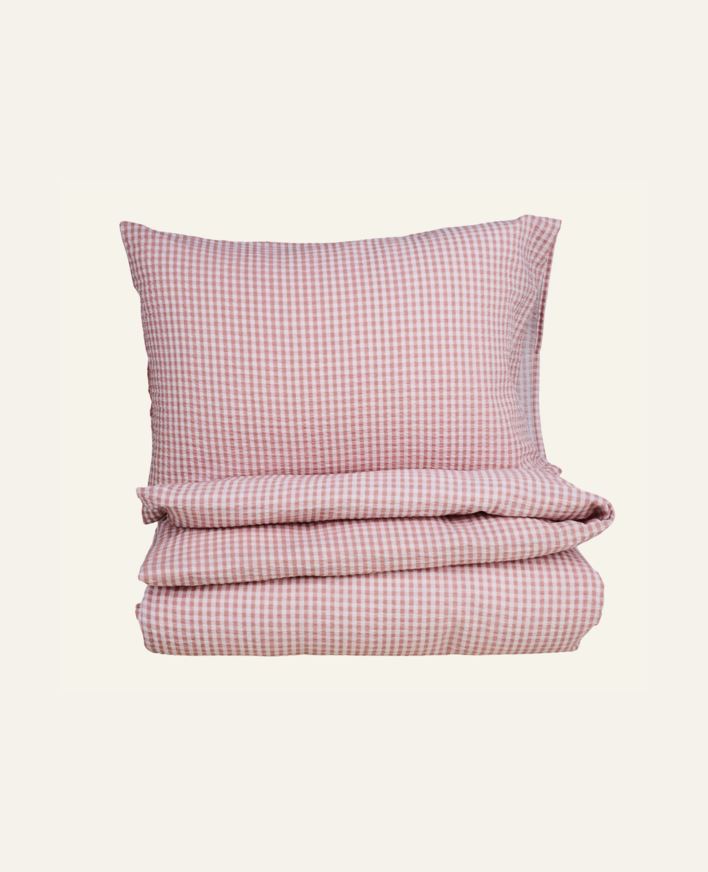 Krepp sengesett rosa - 140x220 cm/50x70 cm rosa - 1