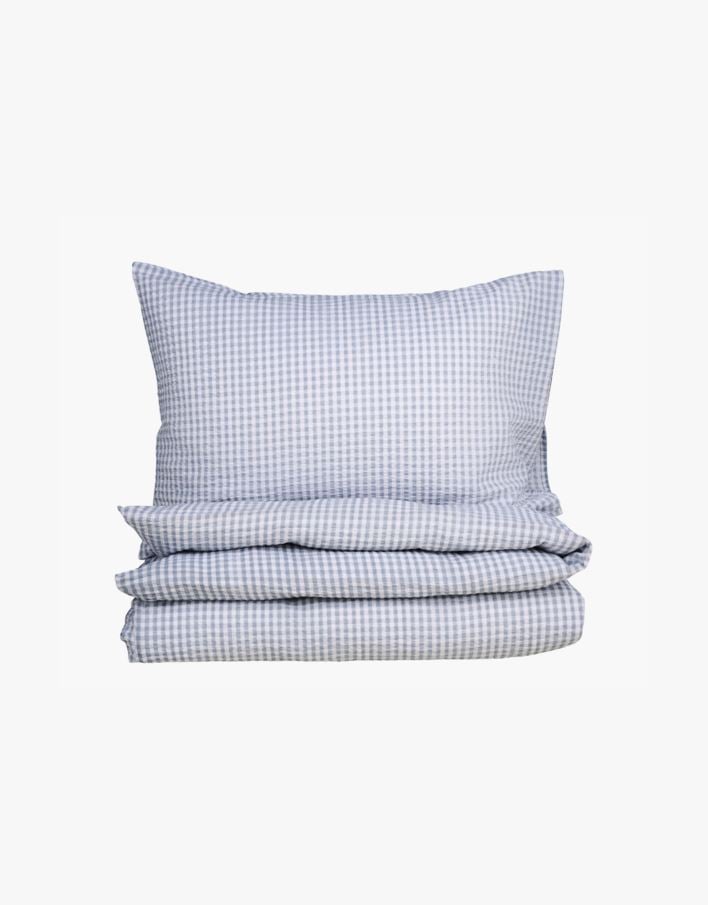 Krepp sengesett blå - 140x200 cm blå - 1