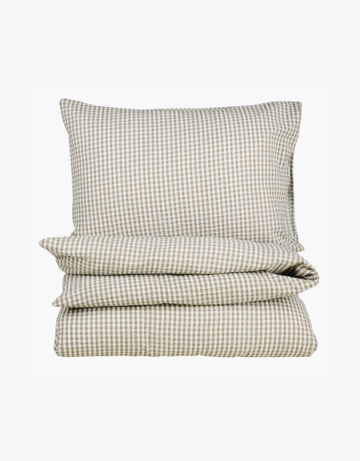 Krepp sengesett olivengrønn - 140x200 cm olivengrønn - 1