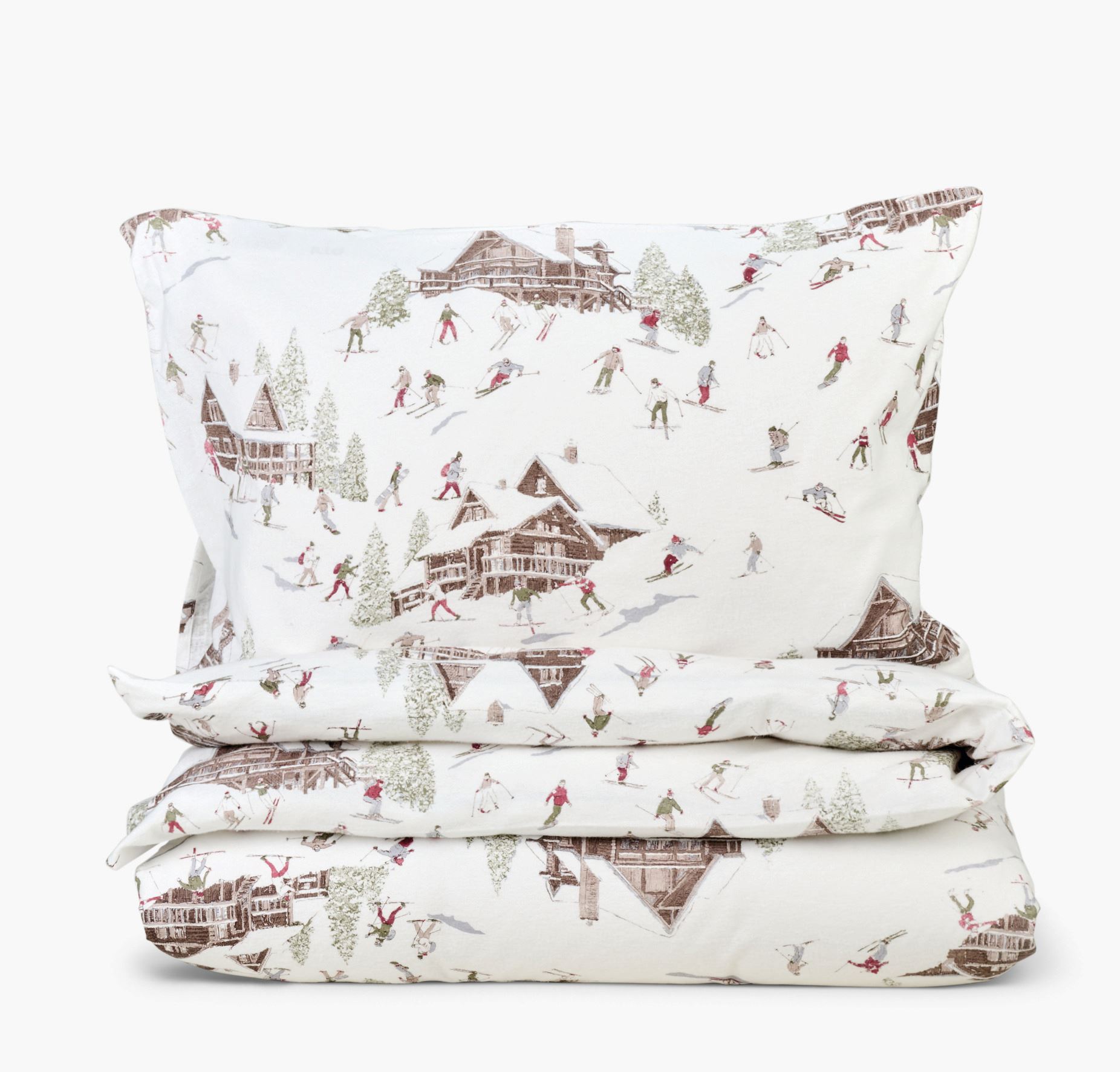 Flanell sengesett              multi rød - 140x200 cm multi rød - 1