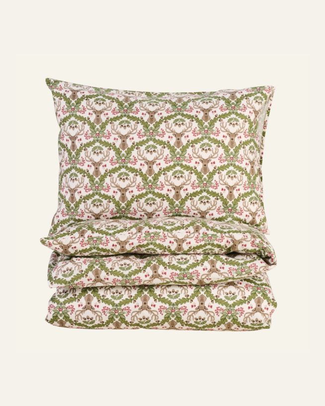 Flanell sengesett multi rosa - 200x220 cm/50x70 cm multi rosa - 1