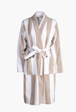 Kid Cabin Stripe Badekåpe Beige L/XL