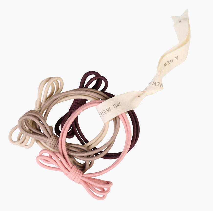 4 pk hårstrikk multi rosa - ø6cm multi rosa - 1