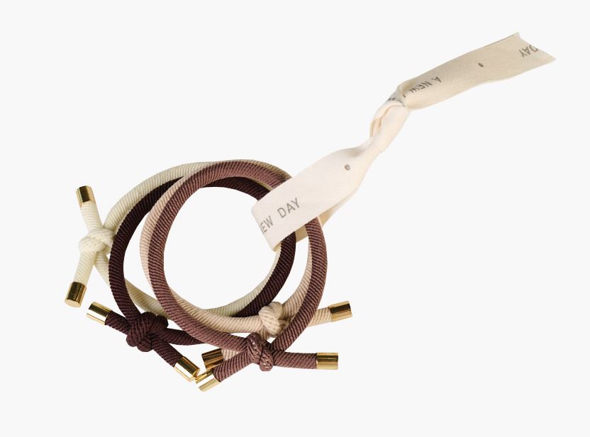 4 pk hårstrikk multi beige - ø6cm multi beige - 1