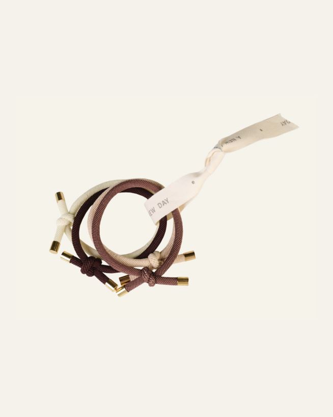 4 pk hårstrikk multi beige - ø6cm multi beige - 1