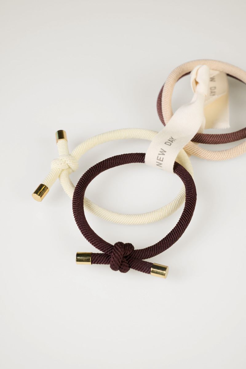 4 pk hårstrikk multi beige - 2