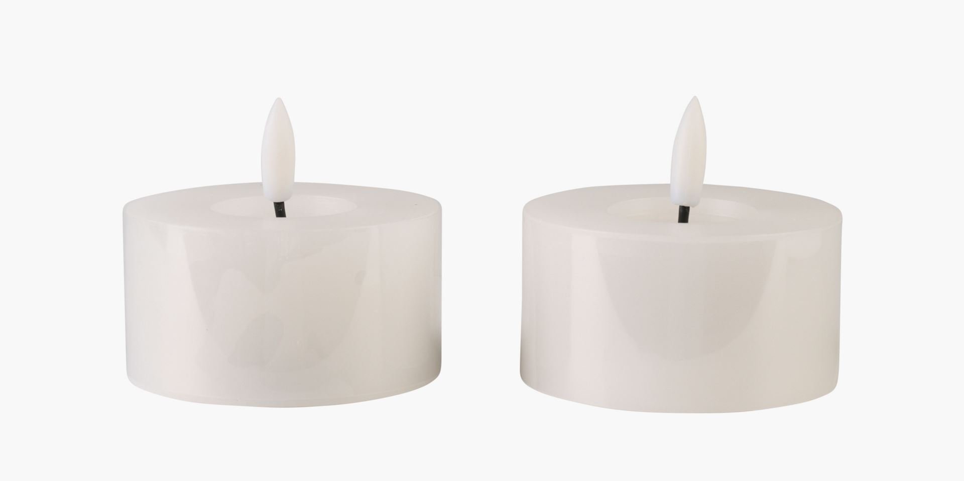 Led telys hvit - 7,5x7,5x4 cm hvit - 1