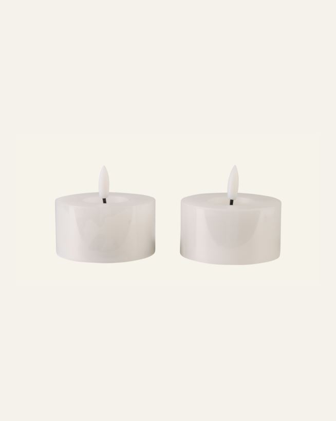 Led telys hvit - 7,5x7,5x4 cm hvit - 1