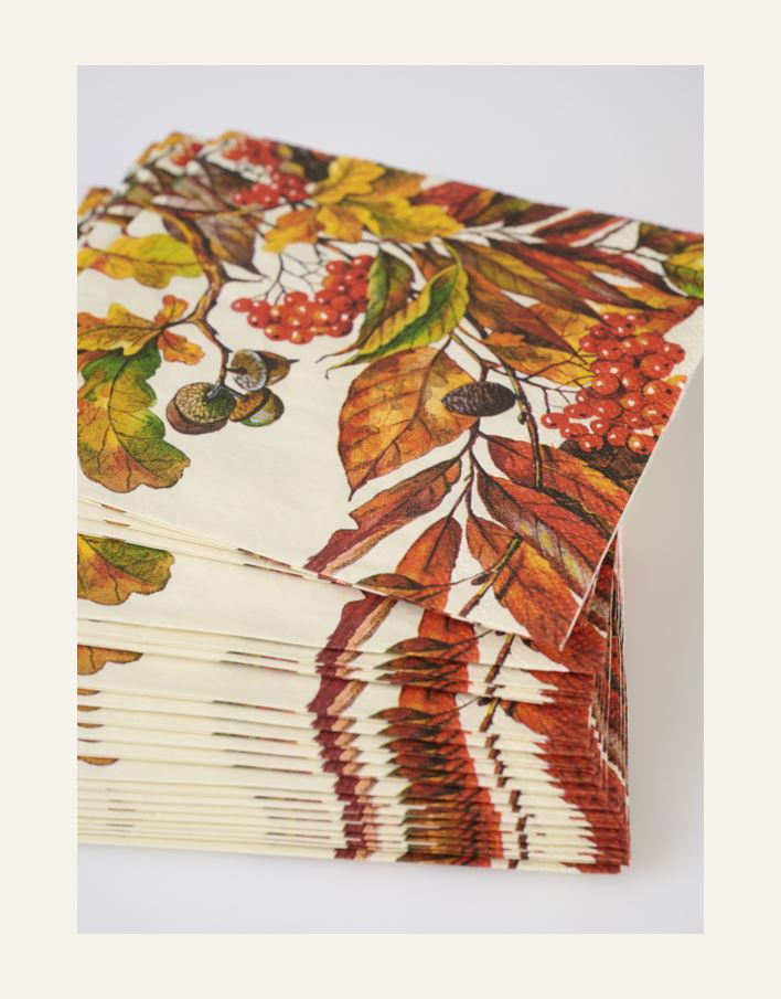 Coctail papirserviett multi orange - 2