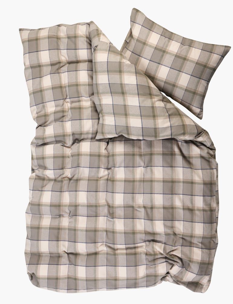 Garnfarget flanell sengesett multi - 2