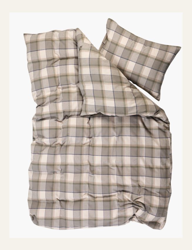 Garnfarget flanell sengesett multi - 2