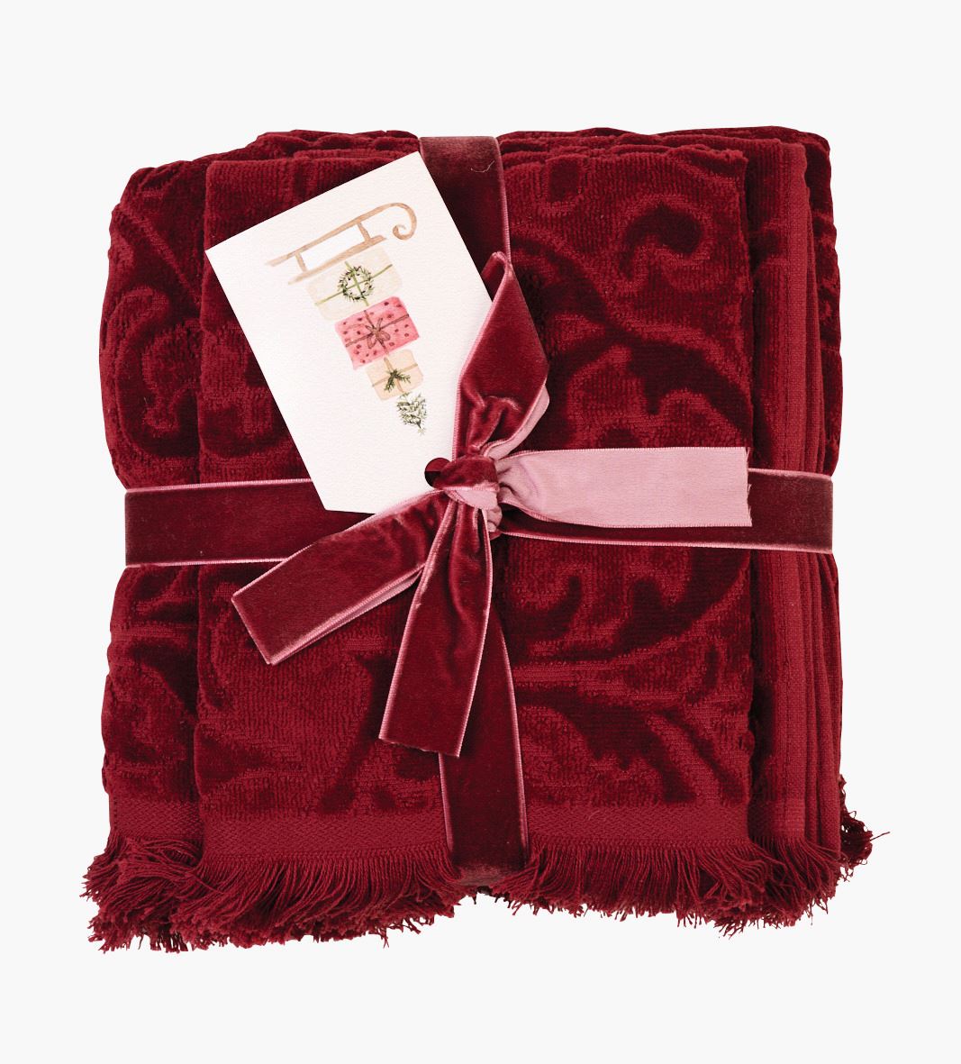 Håndklesett rød - 70x140cm/40x60cm rød - 1