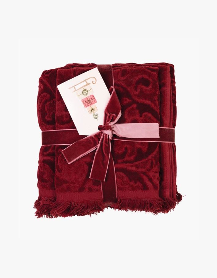 Håndklesett rød - 70x140cm/40x60cm rød - 1